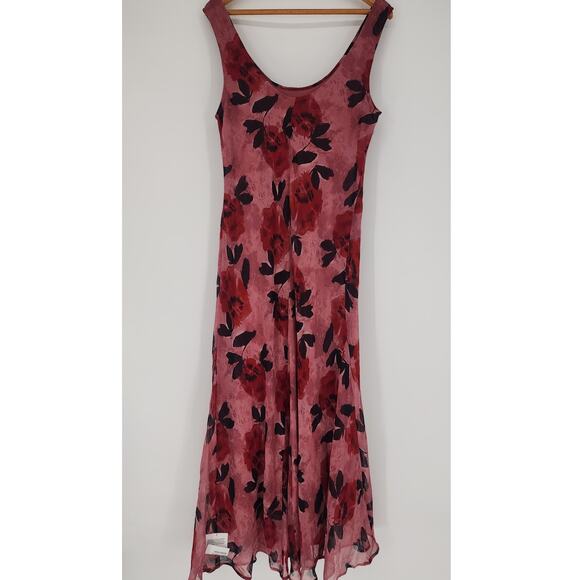 ASOS Design Sleeveless Rose Print Midi Dress Pink/Red US 12 (UK 16, EU 44) NWOT - Picture 13 of 13